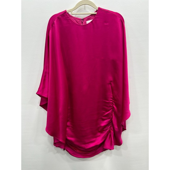Jonathan Simkhai Kadence Dress Womens 2 Bell-Sleeve Satin Mini Elegant Evening - Picture 2 of 10